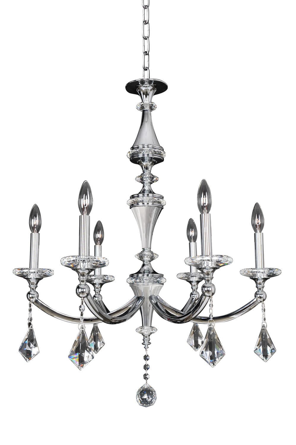 Allegri Floridia 6-Light Modern Chandelier in Chrome