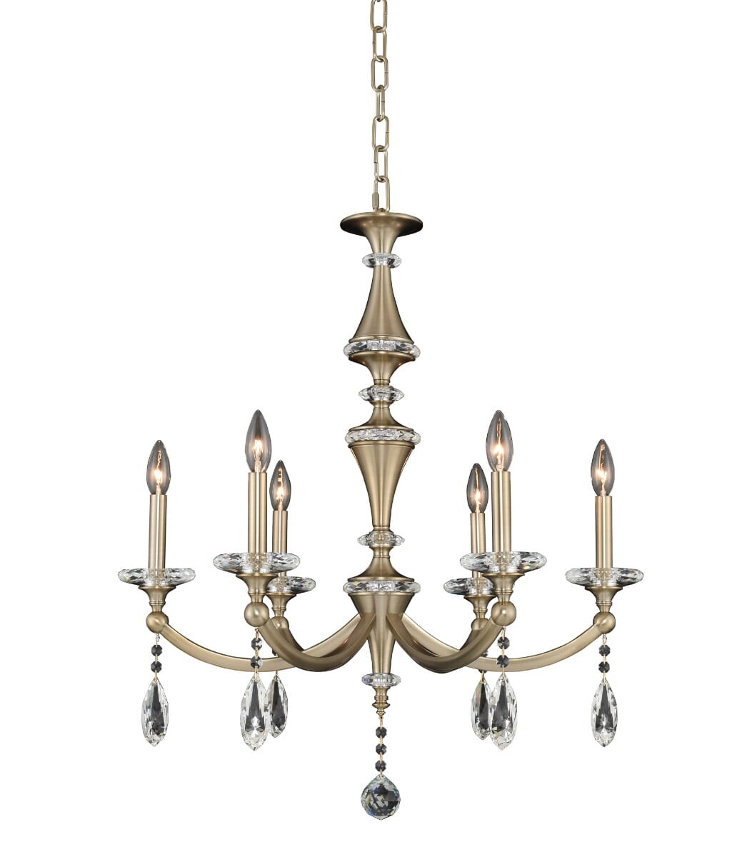 Allegri Floridia 6-Light Modern Chandelier in Matte Brushed Champagne Gold