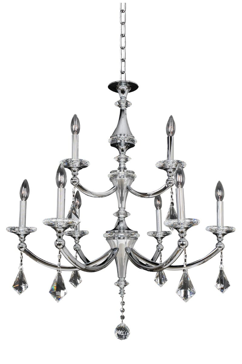 Allegri Floridia 9-Light Modern Chandelier in Chrome