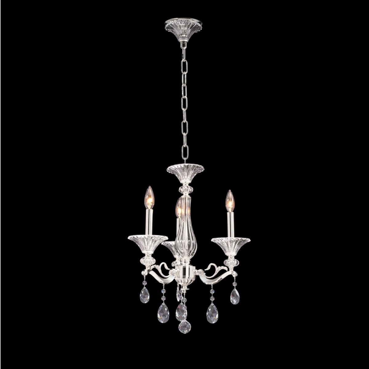 Allegri Vasari 3-Light Traditional Chandelier in Two Tone Silver