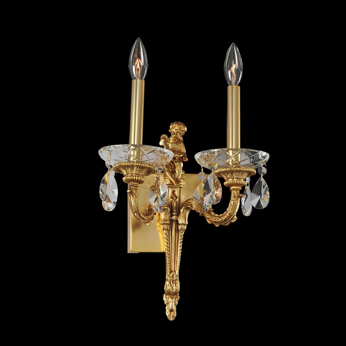 Allegri Marseille 2-Light 18" Wall Sconce in Antique Brass