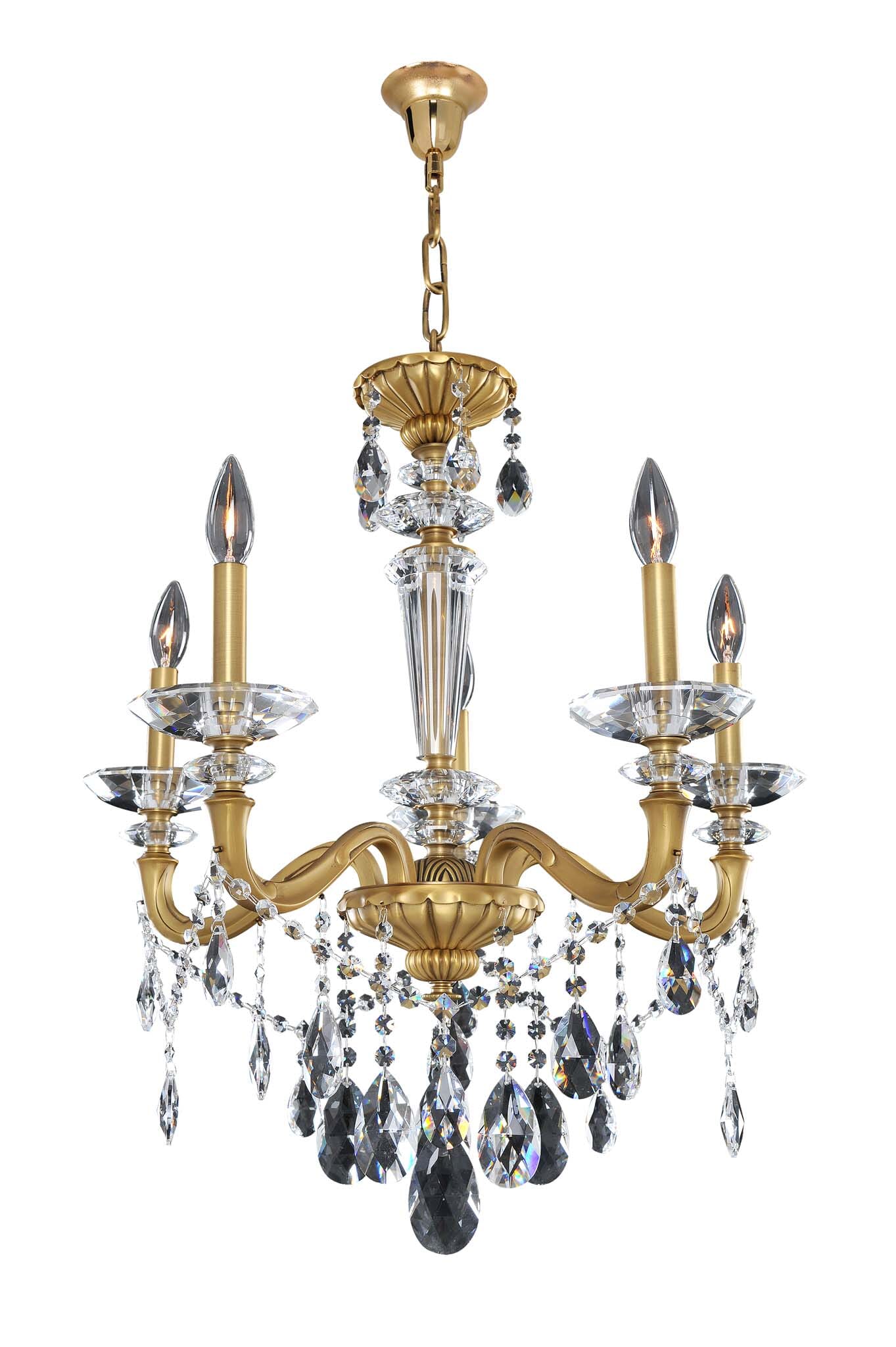 Allegri Jolivet 5-Light Traditional Chandelier in Historic Brass