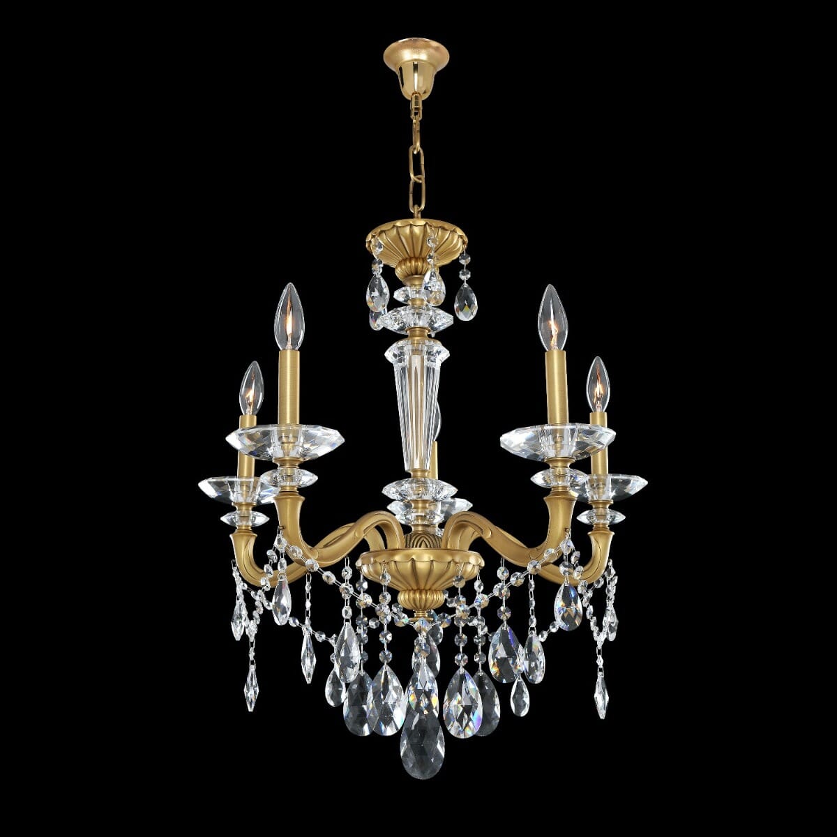 Allegri Jolivet 5-Light Traditional Chandelier in Two Tone Silver