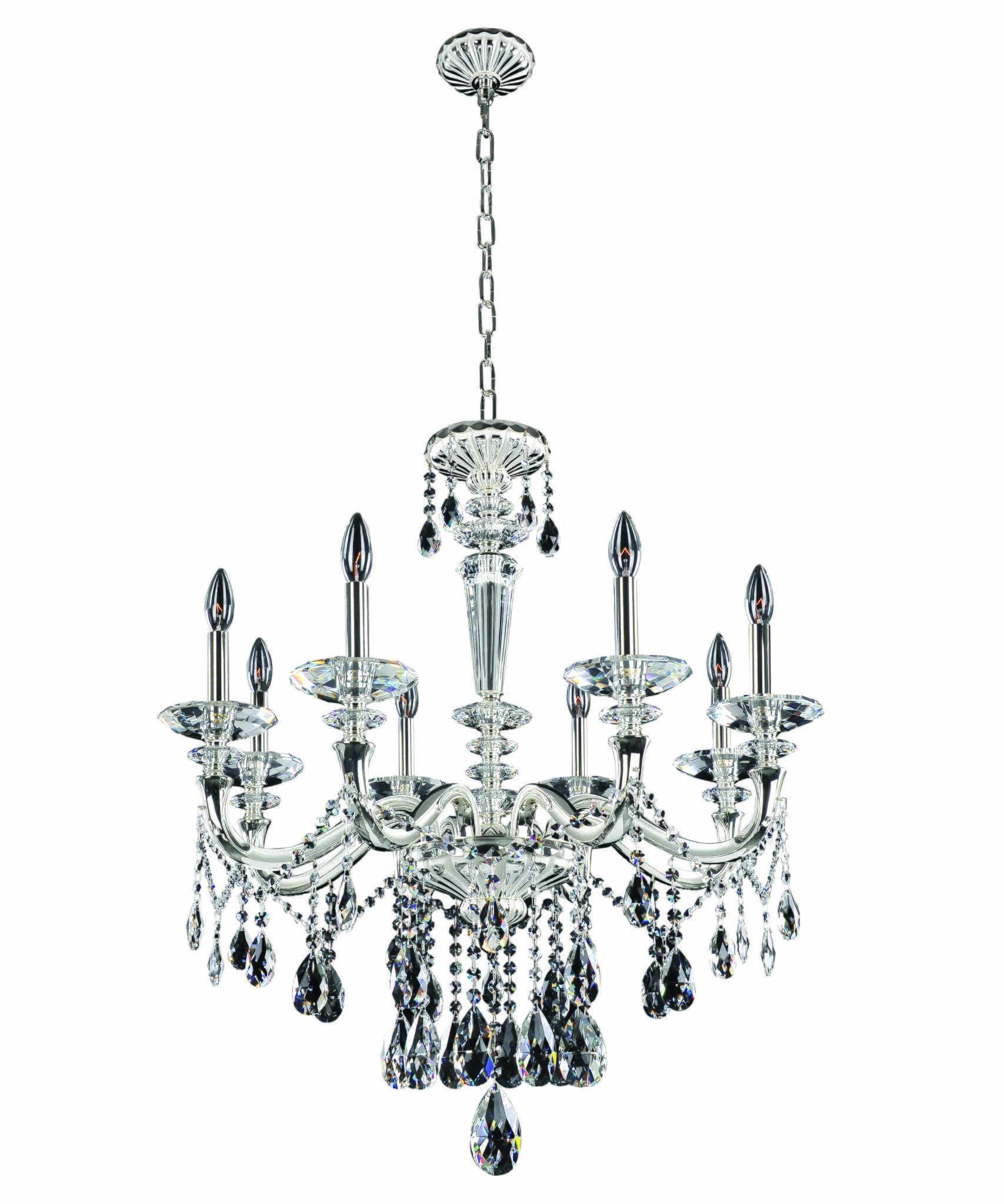 Allegri Jolivet 8-Light Traditional Chandelier in Two Tone Silver