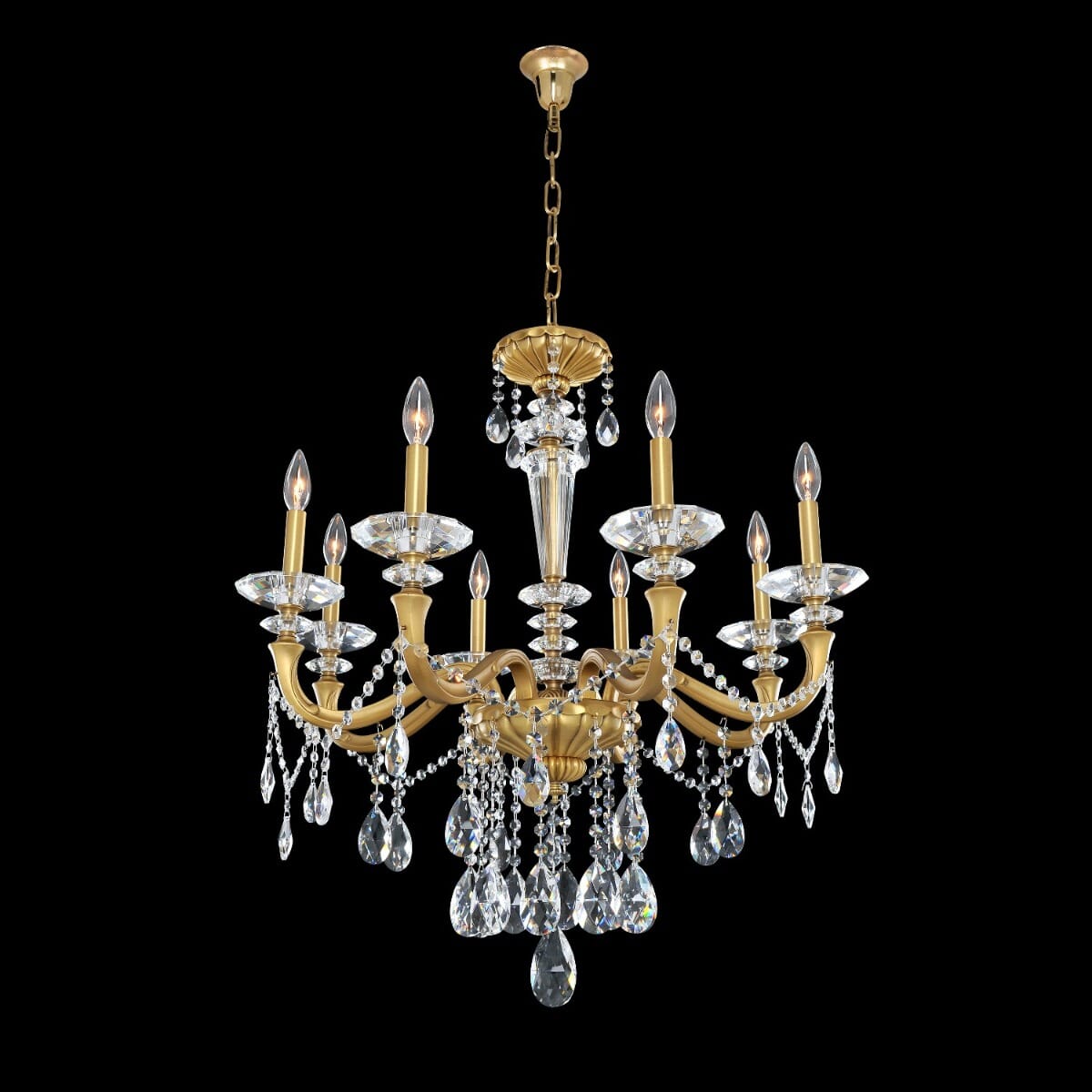 Allegri Jolivet 8-Light Traditional Chandelier in Historic Brass