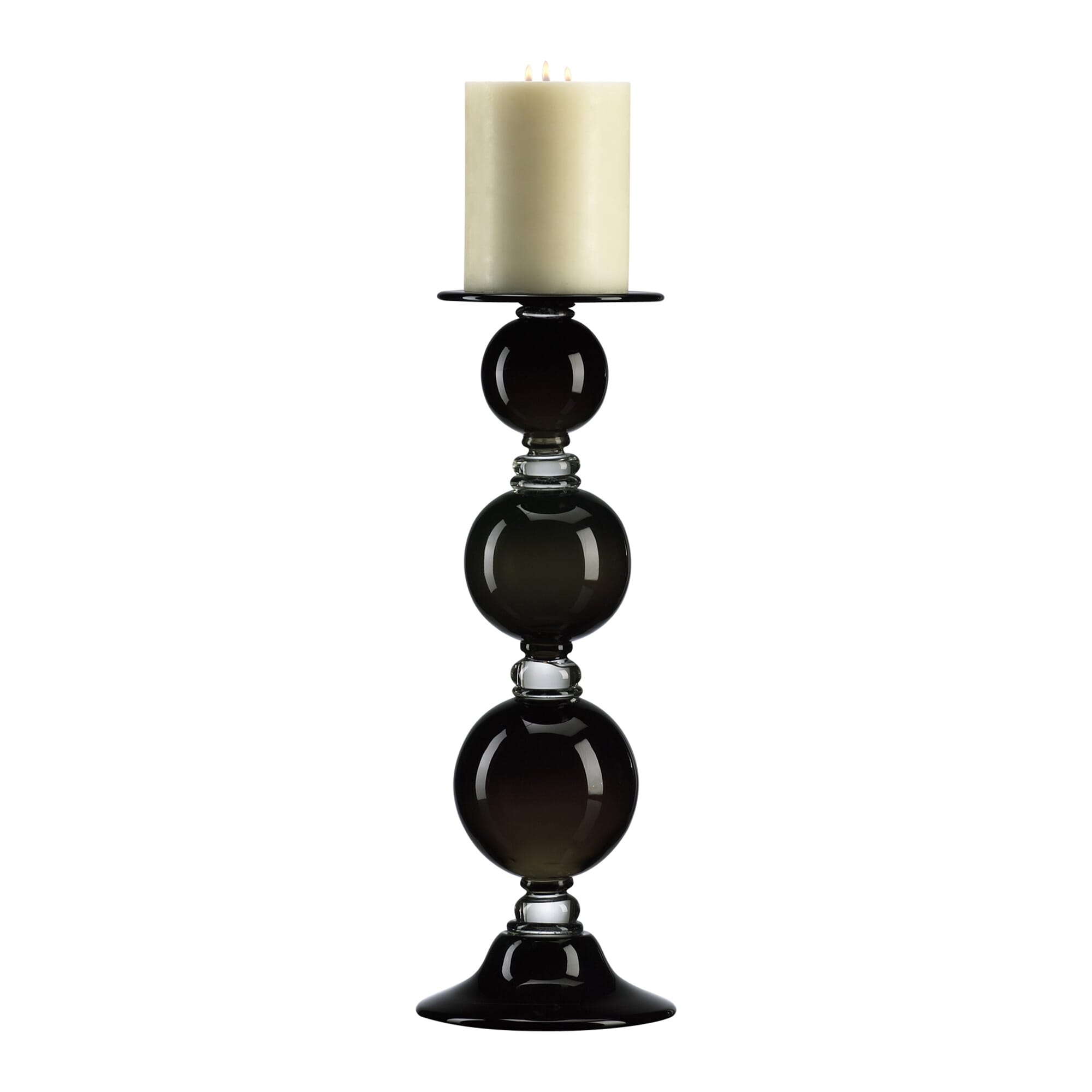 Cyan Design Medium Blk Globe Candleholder in Black And Clear