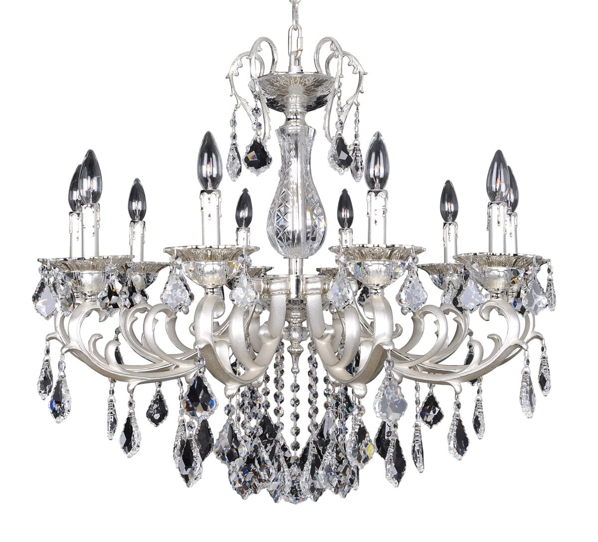 Allegri Rafael 10-Light Chandelier in 2-Tone Silver w/ Firenze Crystal