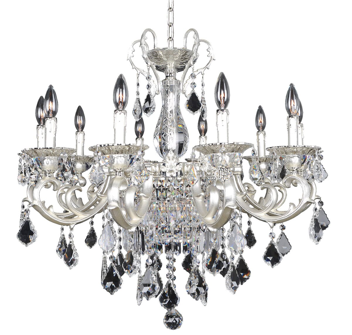 Allegri Rafael 13-Light Chandelier in 2-Tone Silver w/ Firenze Crystal