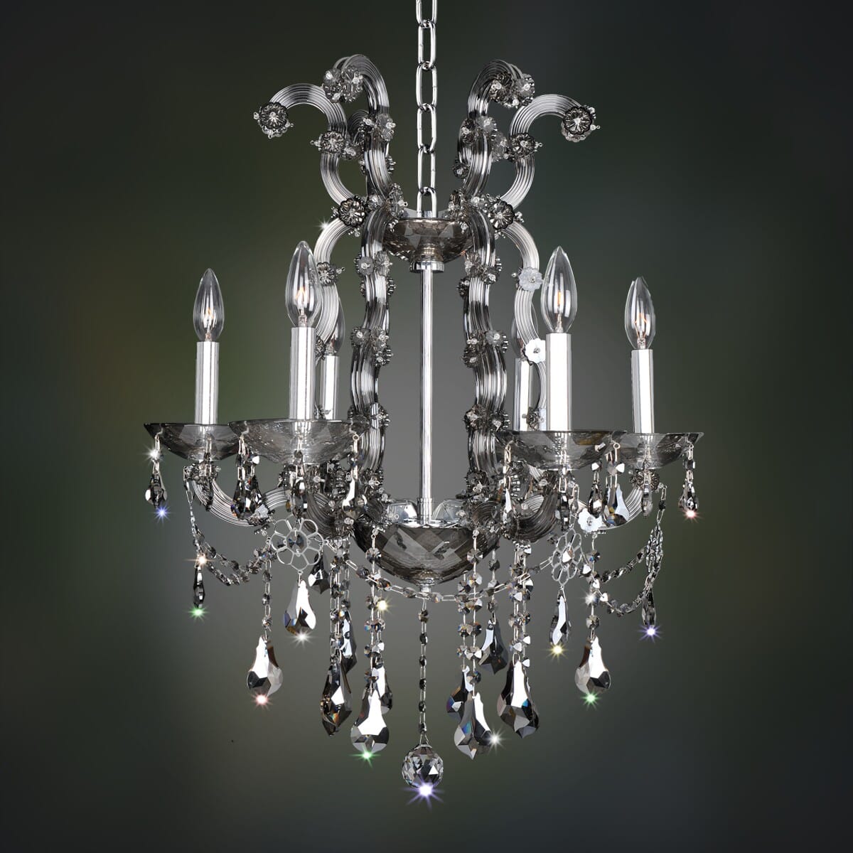 Allegri Brahms 6-Light Contemporary Chandelier in Chrome