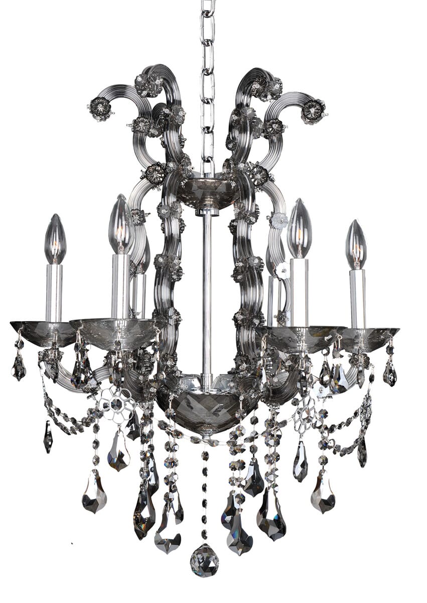 Allegri Brahms 6-Light Contemporary Chandelier in Chrome