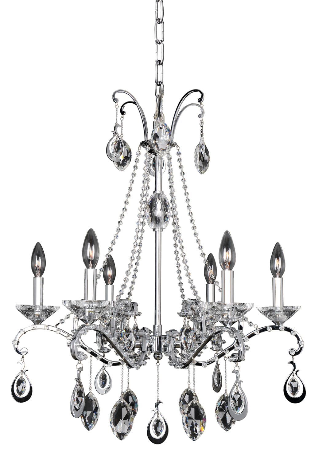 Allegri Torreli 6-Light Contemporary Chandelier in Chrome