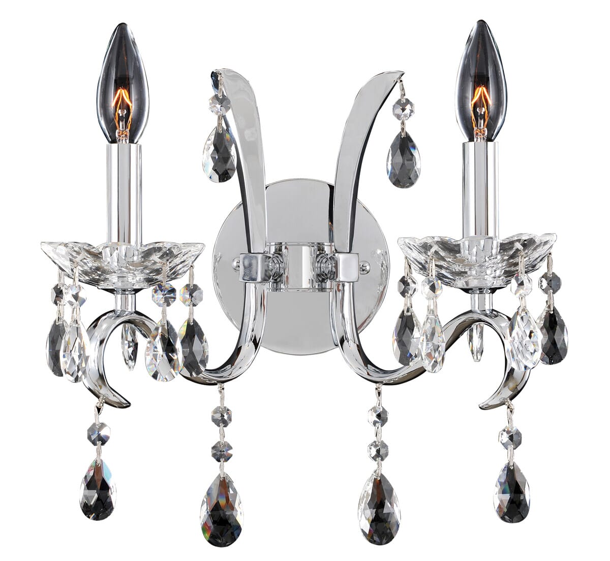 Allegri Catalani 2-Light 13" Wall Sconce in Chrome