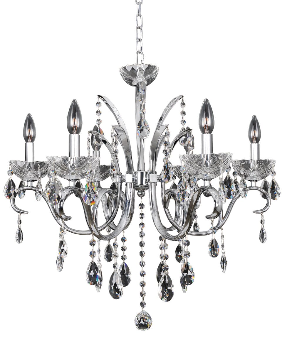 Allegri Catalani 6-Light Transitional Chandelier in Chrome