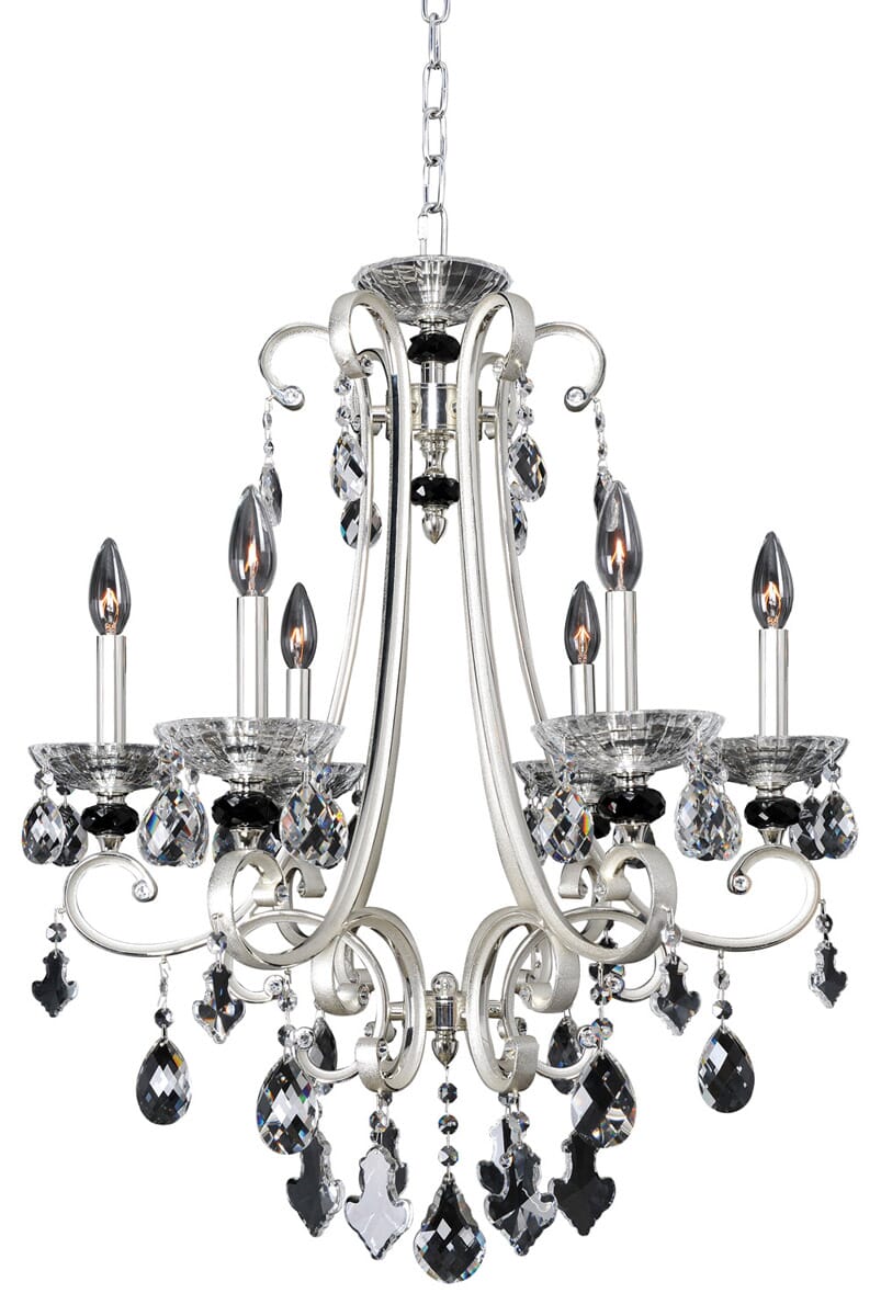 Allegri Bedetti 6-Light Modern Chandelier in Two Tone Silver