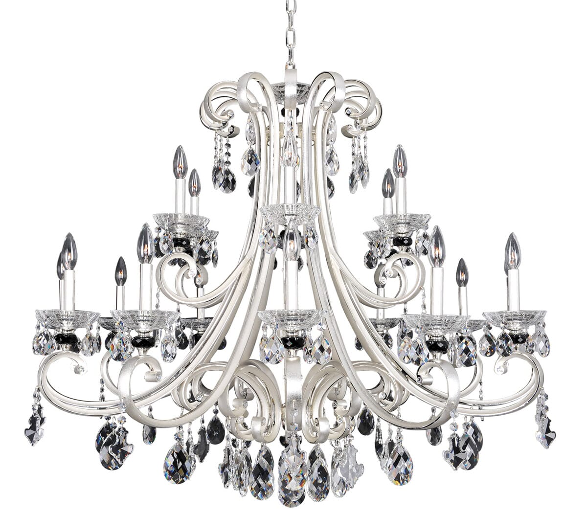 Allegri Bedetti 18-Light Modern Chandelier in Two Tone Silver