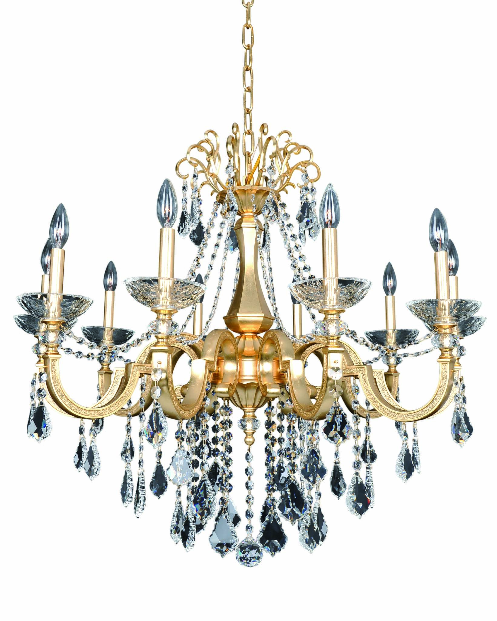 Allegri Barret 10-Light Traditional Chandelier in French Gold - 24K