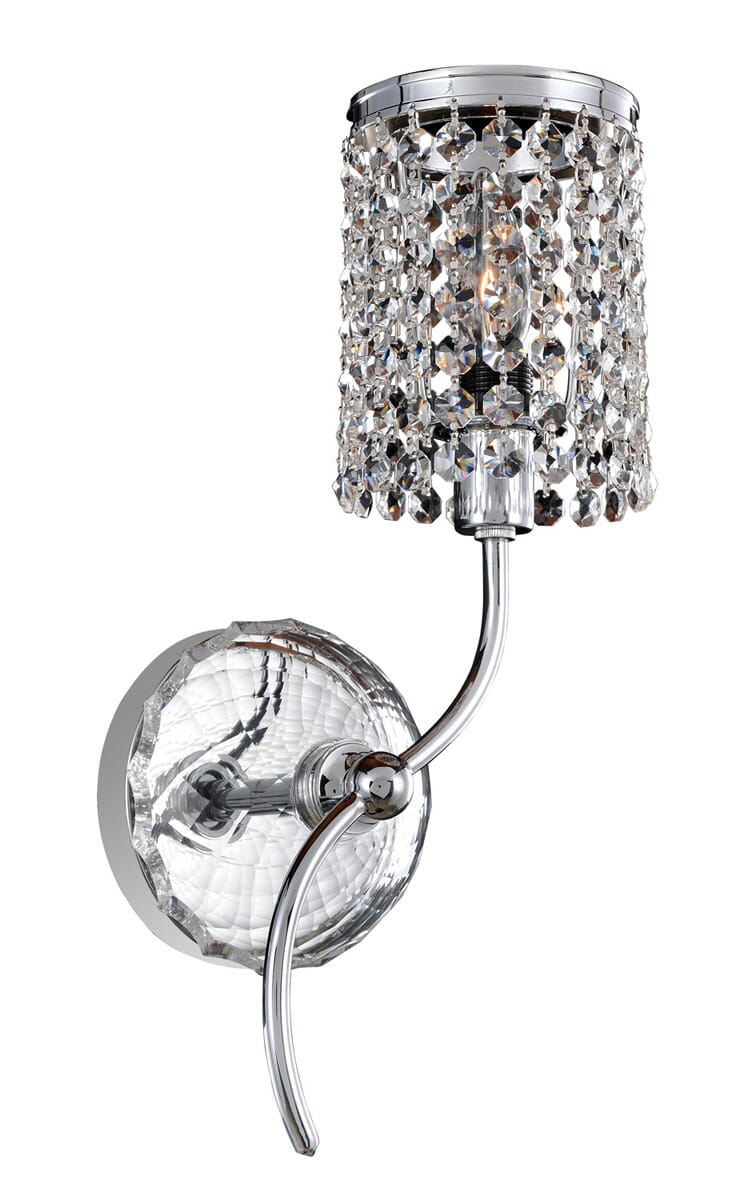 Allegri Florien Wall Bracket in Chrome w/ Firenze Crystals