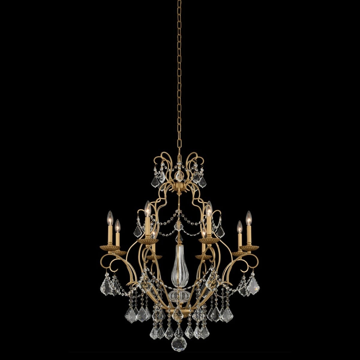 Allegri Elise 8-Light Modern Chandelier in Gold Patina