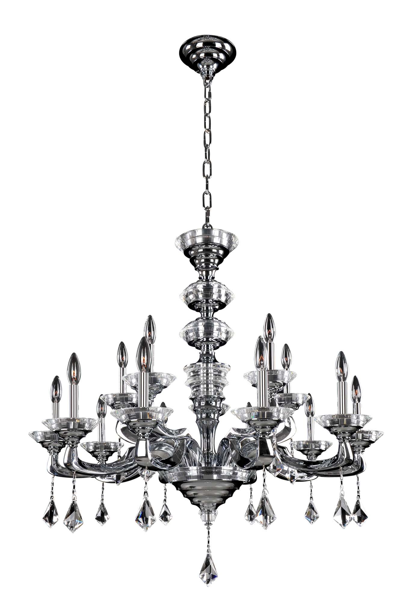 Allegri Cosimo 12-Light Modern Chandelier in Chrome