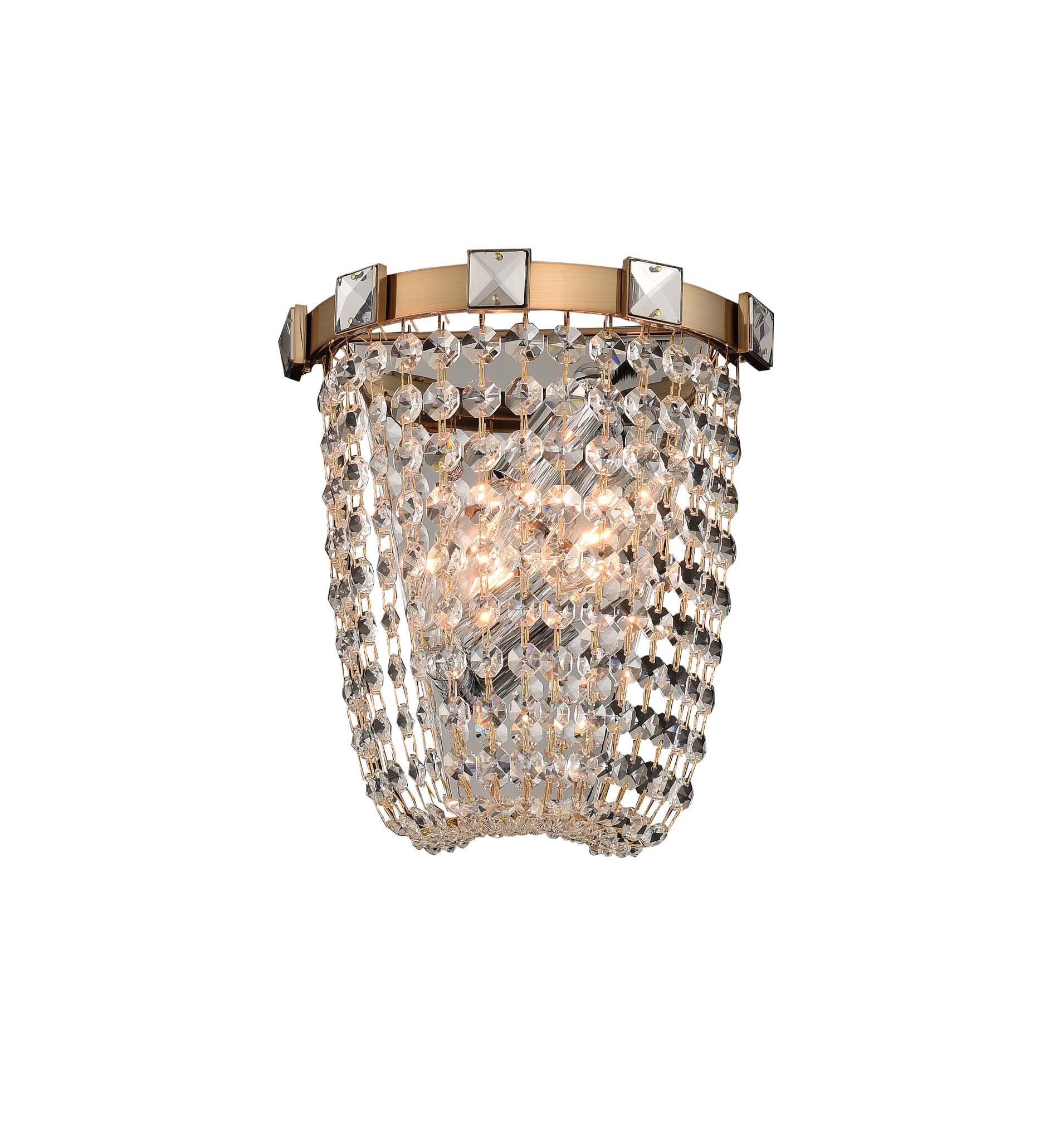 Allegri Impero 2-Light 9" Wall Sconce in Brushed Champagne Gold