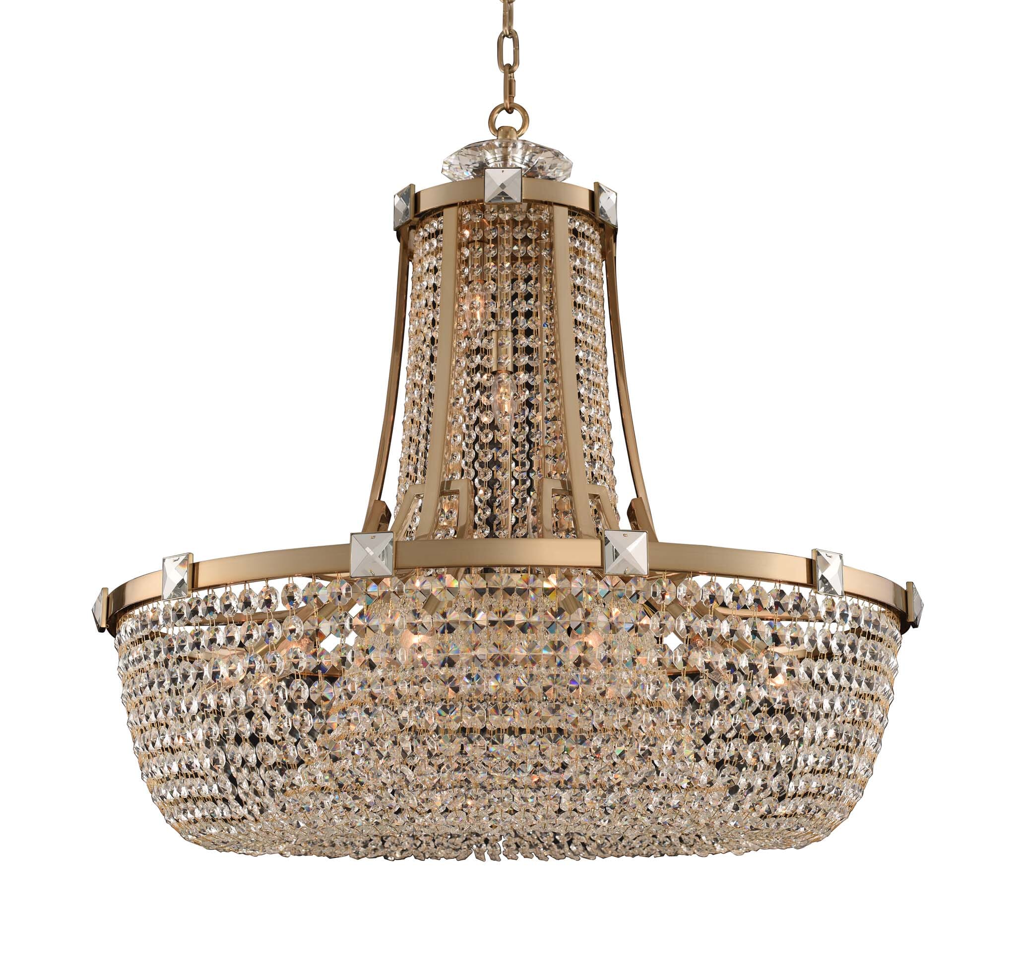 Allegri Impero 15-Light Pendant Light in Brushed Champagne Gold