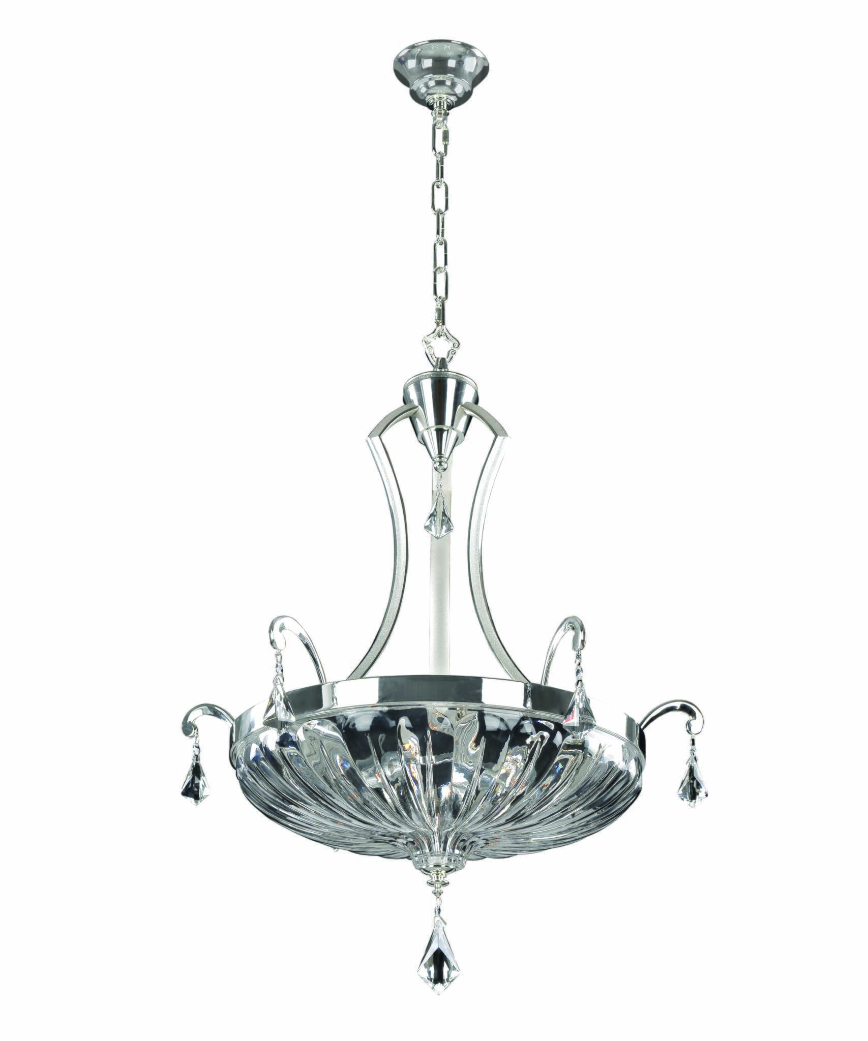 Allegri Orecchini 6-Light Pendant Light in Two Tone Silver