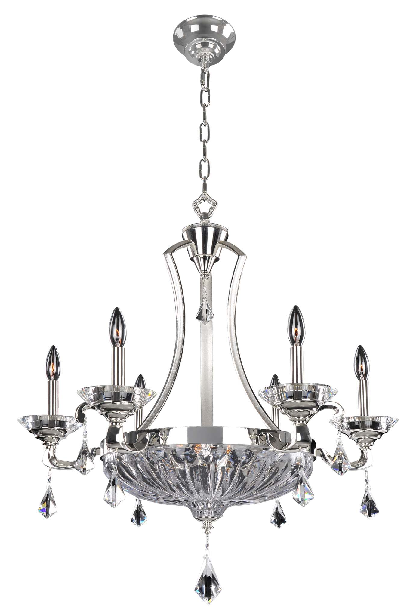 Allegri Orecchini 9-Light Traditional Chandelier in Two Tone Silver