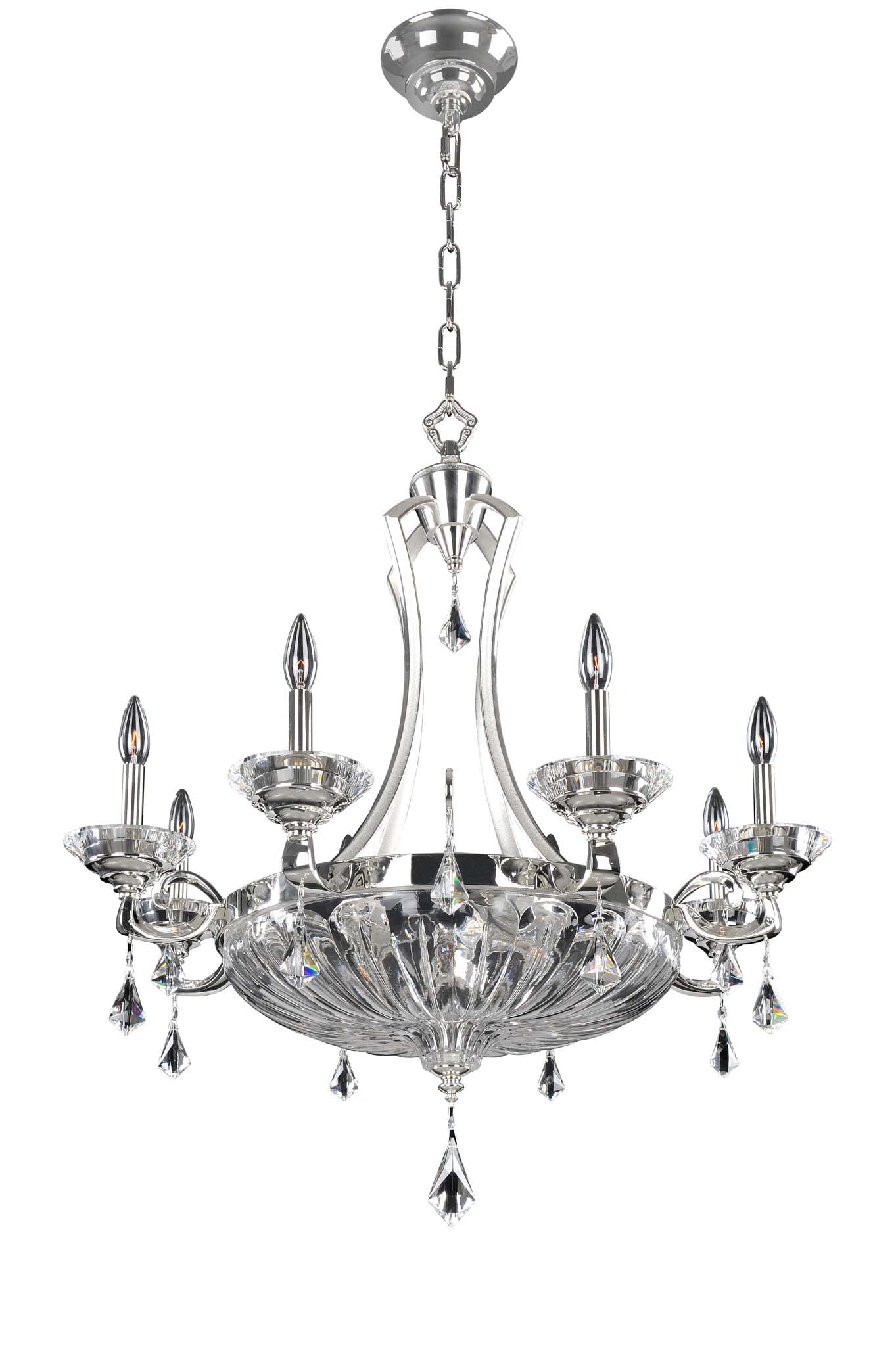 Allegri Orecchini 12-Light Traditional Chandelier in Two Tone Silver