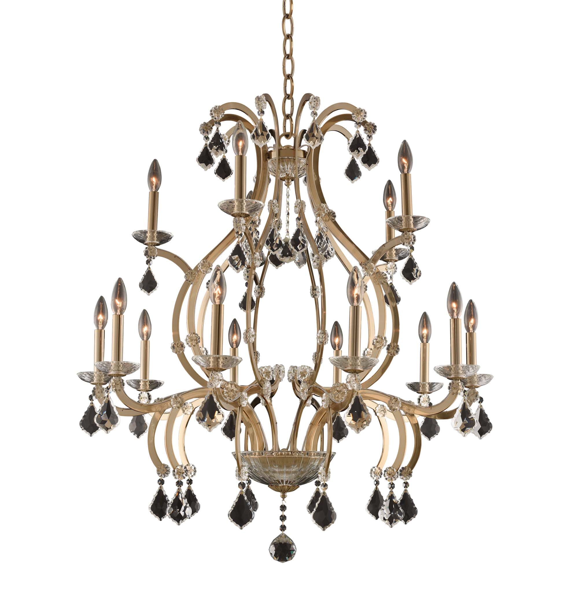 Allegri Duchess 15-Light Transitional Chandelier in Brushed Champagne Gold