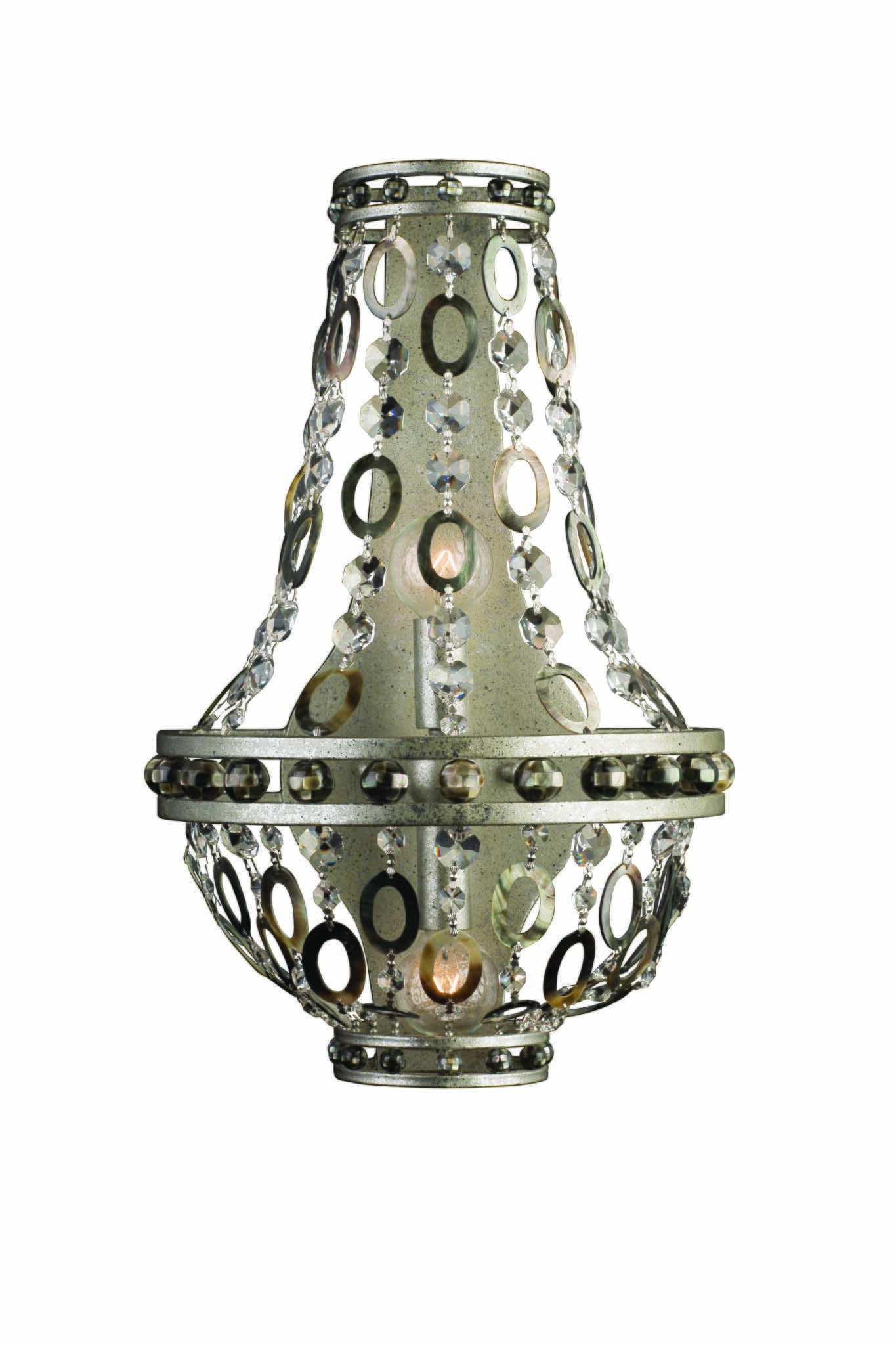 Allegri Lucia 2-Light 17" Wall Sconce in Vintage Silver Leaf