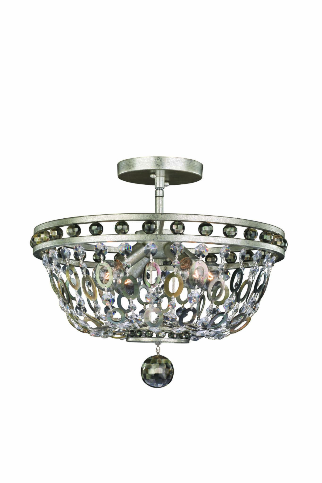 Allegri Lucia 4-Light Ceiling Light in Vintage Silver Leaf