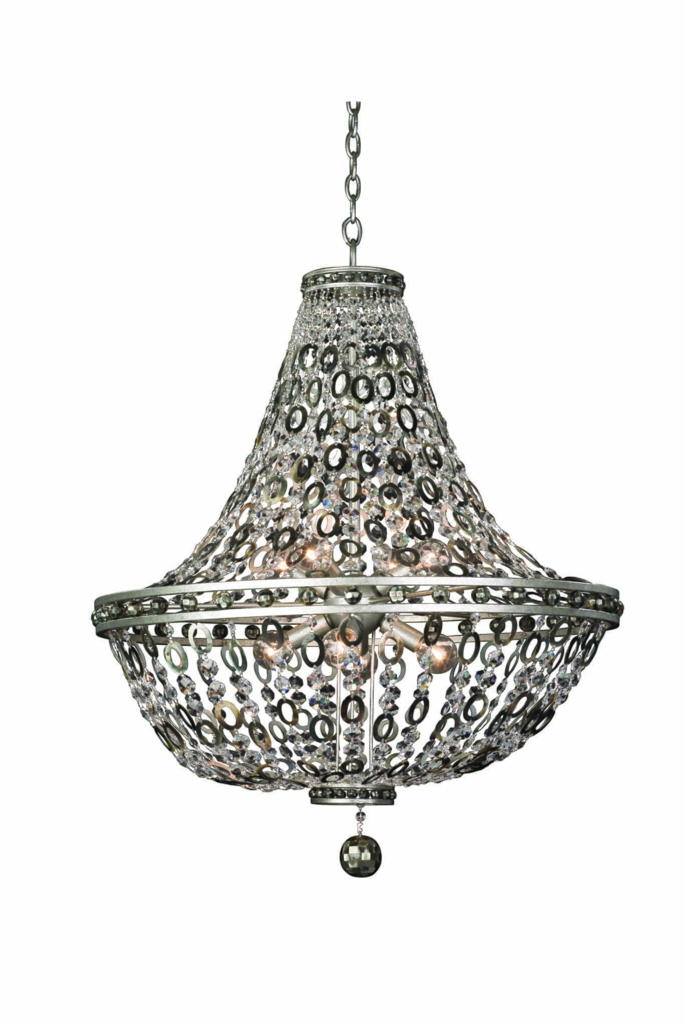 Allegri Lucia 8-Light Pendant Light in Vintage Silver Leaf