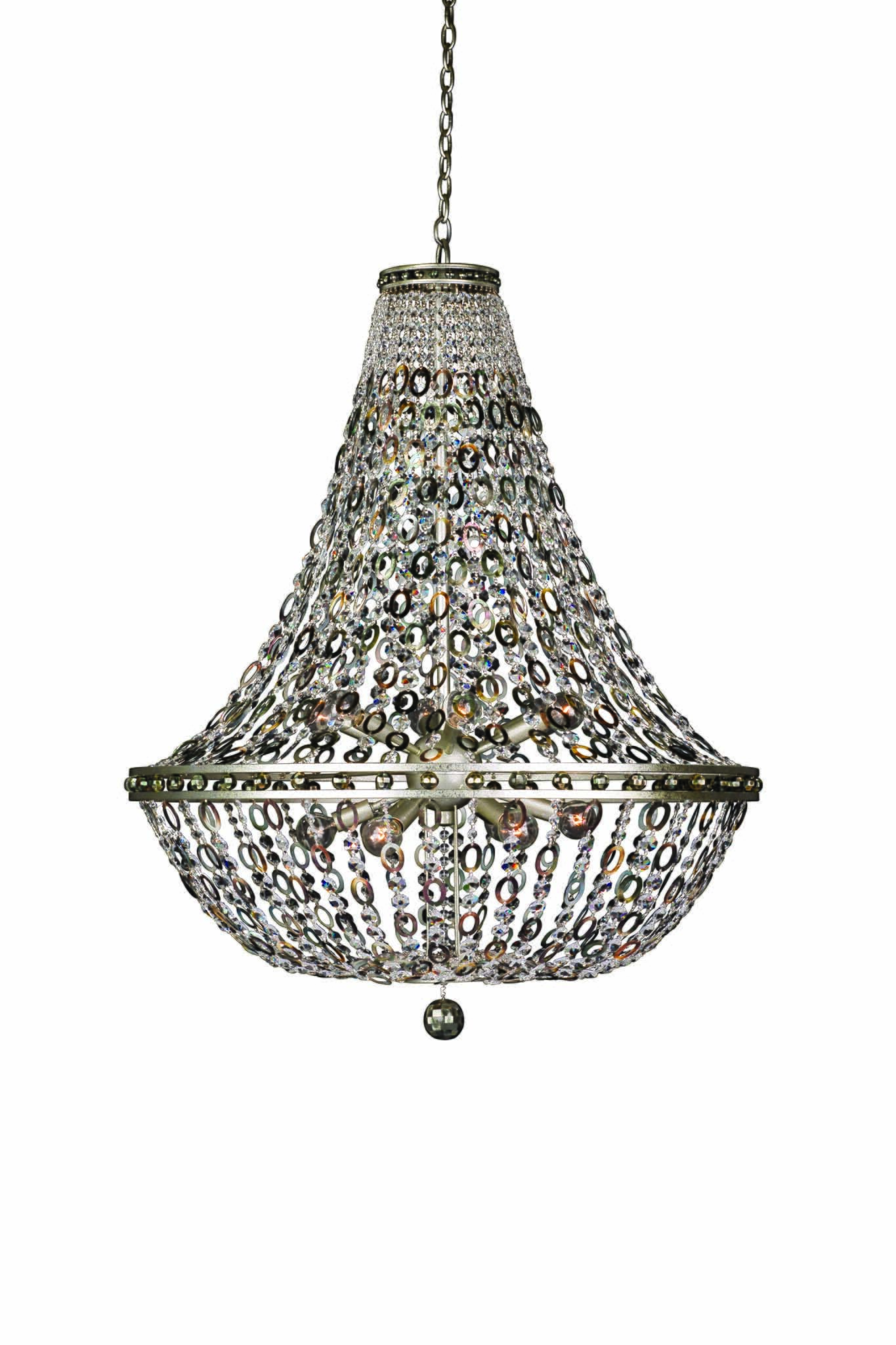 Allegri Lucia 12-Light Pendant Light in Vintage Silver Leaf