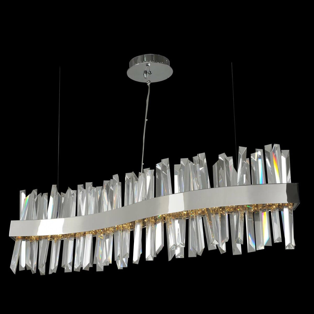 Allegri Glacier 8" Pendant Light in Chrome