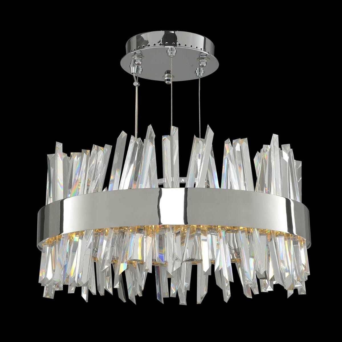 Allegri Glacier Pendant Light in Chrome