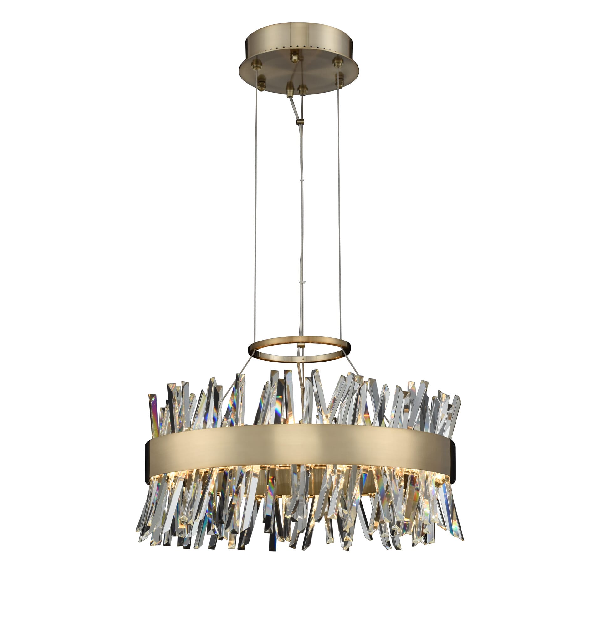 Allegri Glacier Pendant Light in Brushed Champagne Gold