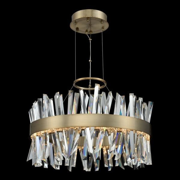 Allegri Glacier Pendant Light in Brushed Champagne Gold