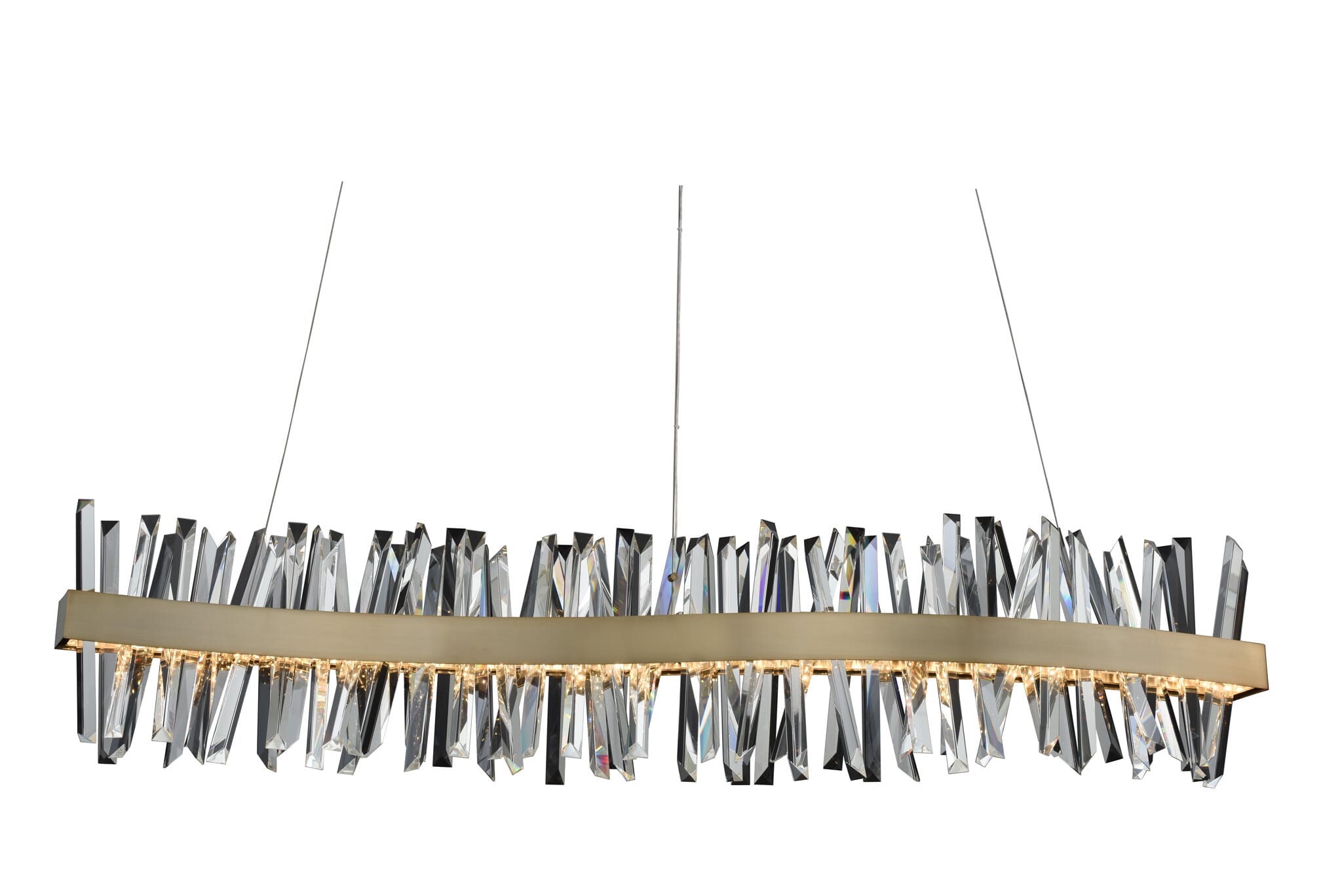 Allegri Glacier 8" Pendant Light in Brushed Champagne Gold