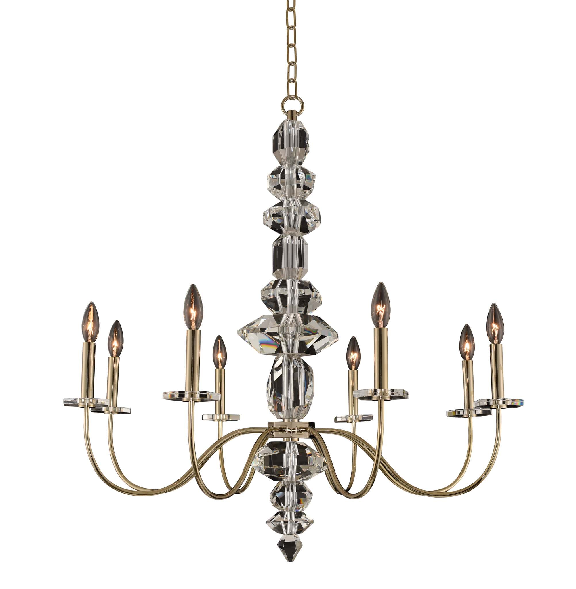 Allegri Bolivar 8-Light Modern Chandelier in Champagne Gold