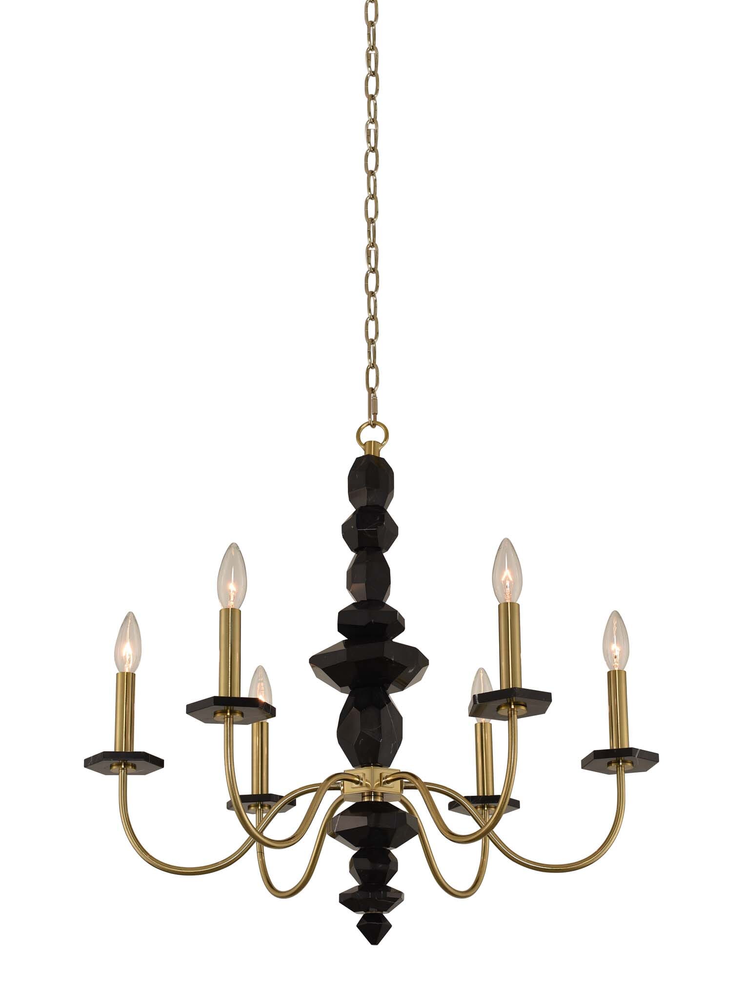 Allegri Piedra 6-Light Modern Chandelier in Brushed Brass