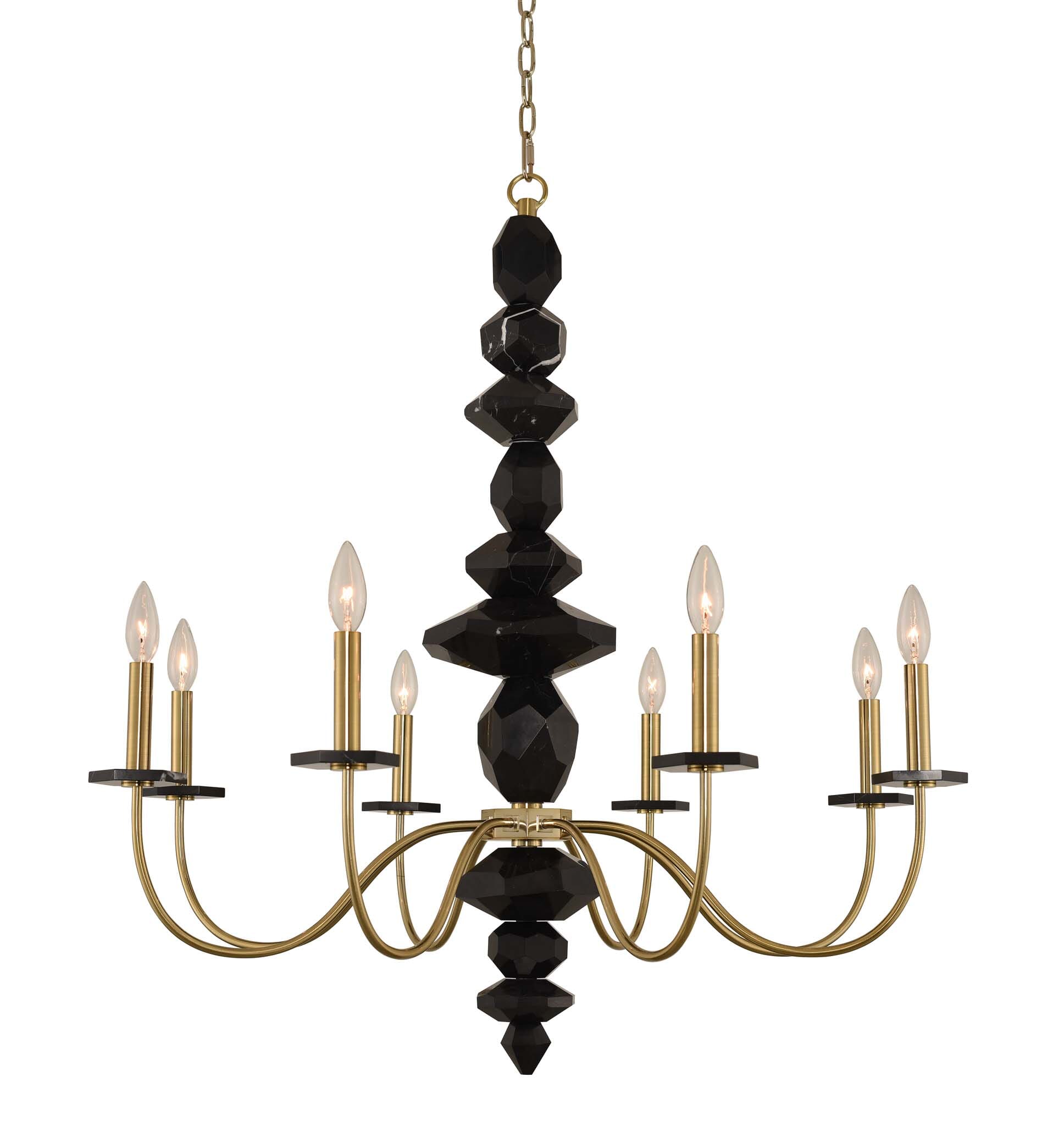 Allegri Piedra 8-Light Modern Chandelier in Brushed Brass