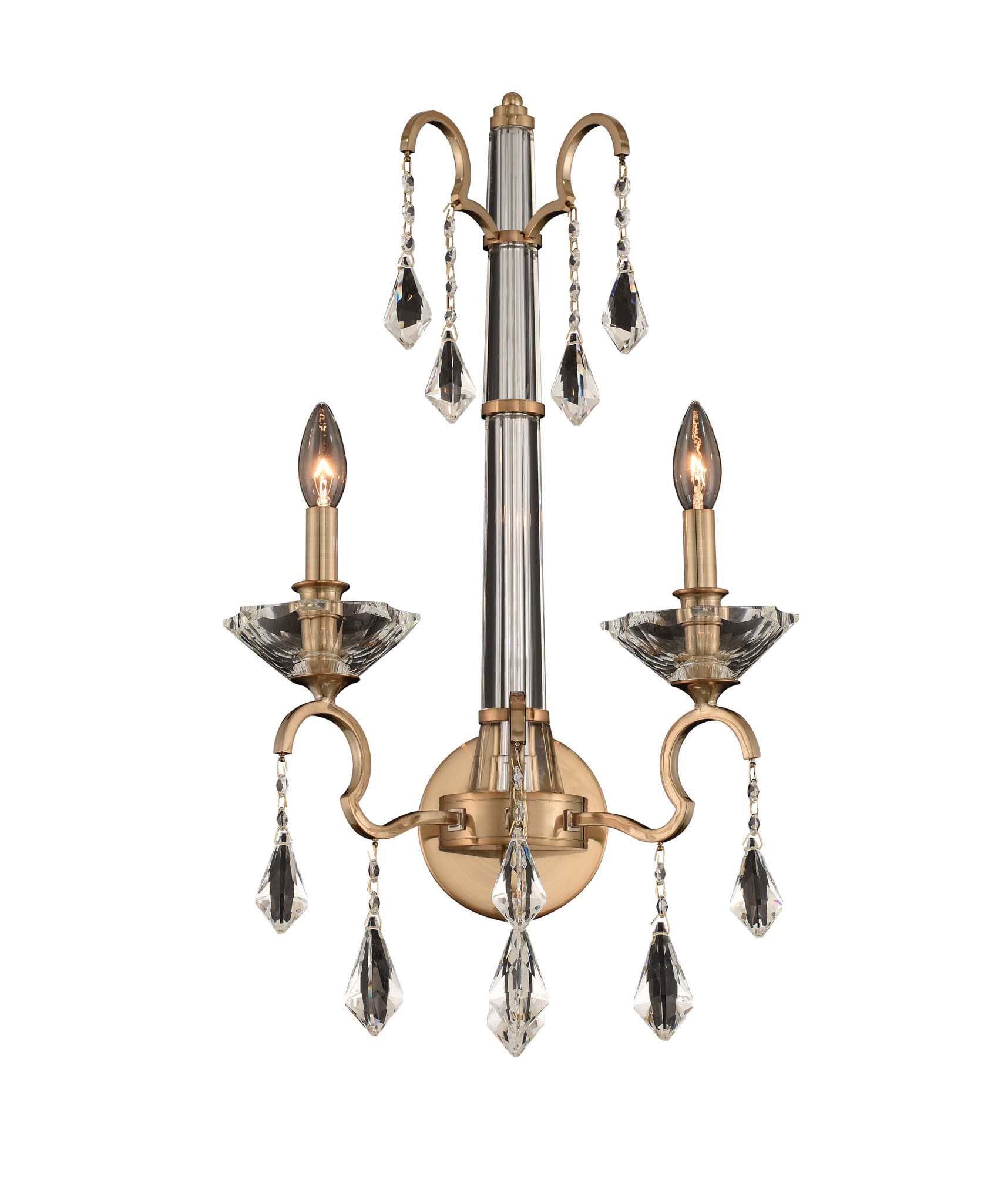 Allegri Valencia 2-Light 26" Wall Sconce in Brushed Champagne Gold