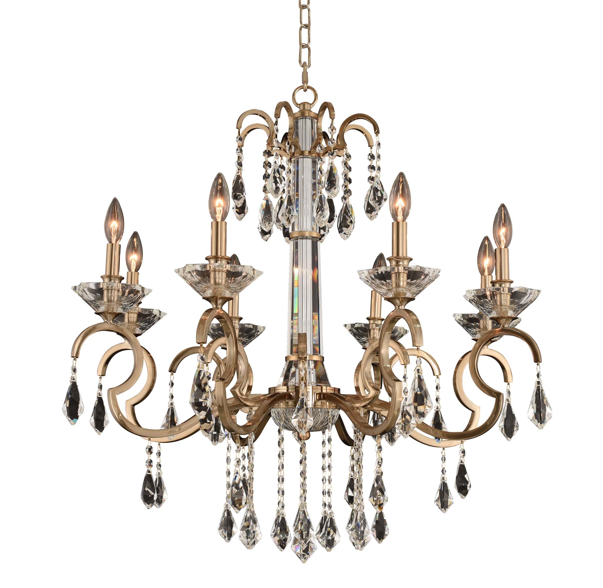 Allegri Valencia Crystal Chandelier in Brushed Champagne Gold