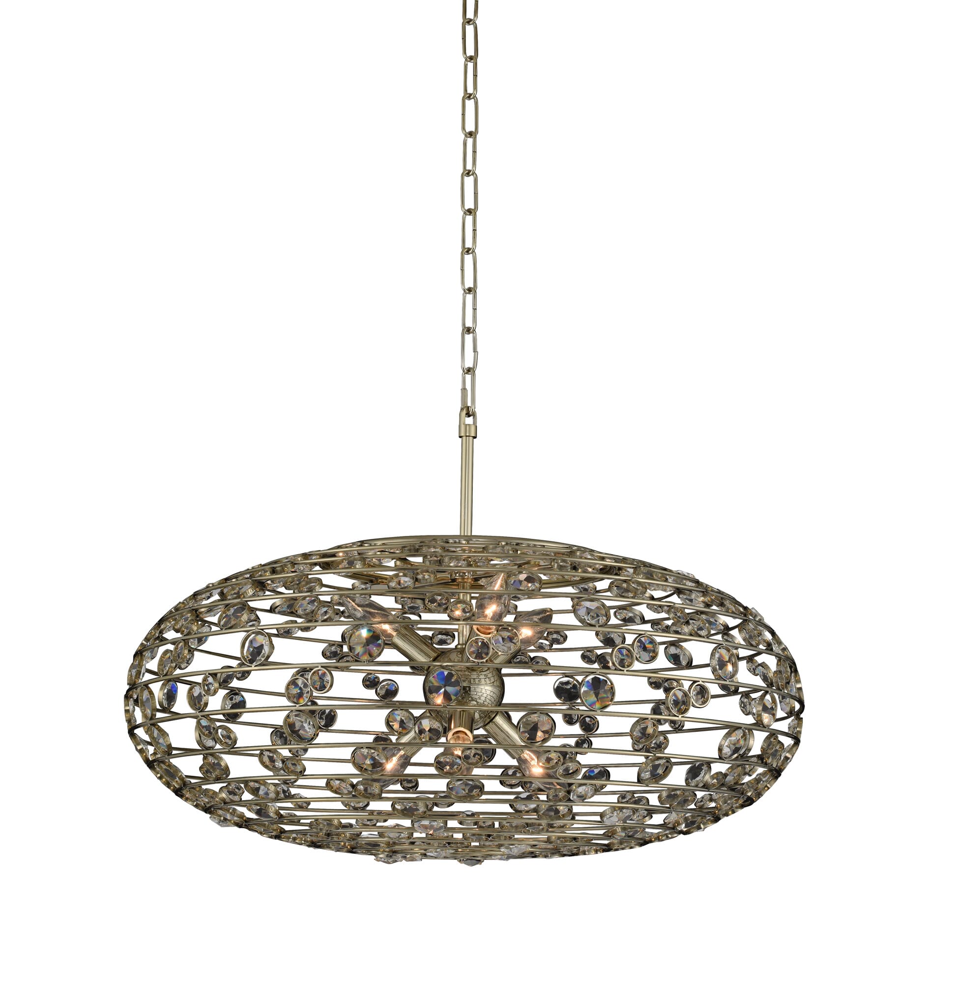 Allegri Gemini 6-Light Pendant Light in Champagne Gold