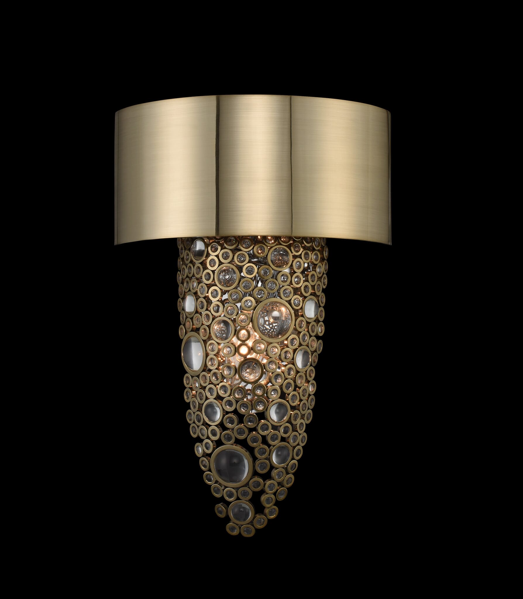 Allegri Ciottolo 2-Light 16" Wall Sconce in Brushed Champagne Gold