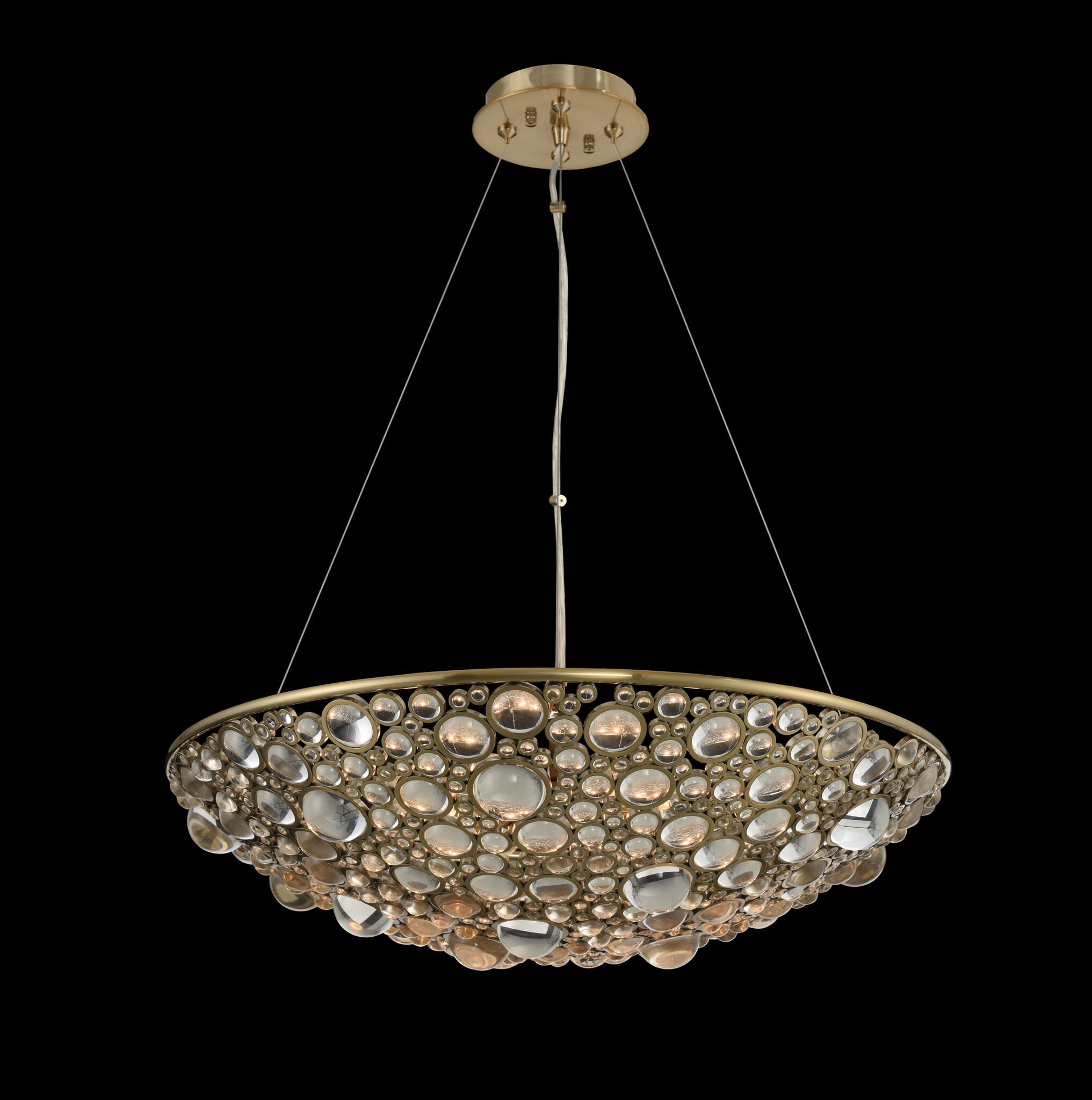 Allegri Ciottolo 8-Light Pendant Light in Brushed Champagne Gold