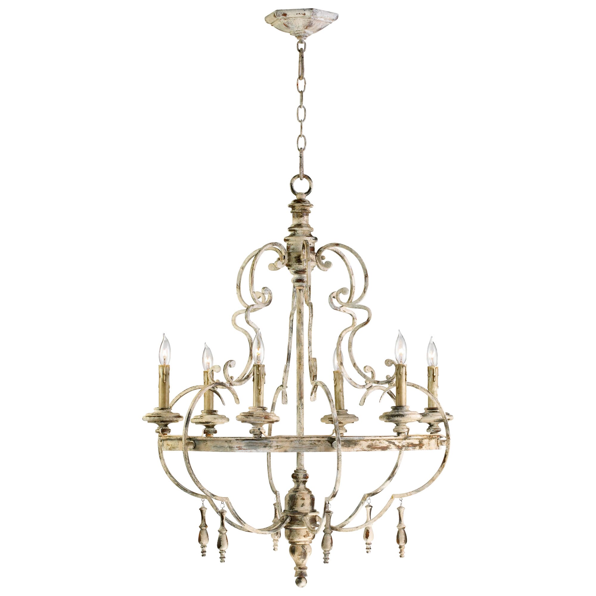 Cyan Design Davinci 6-Light French Country Chandelier in Persian White