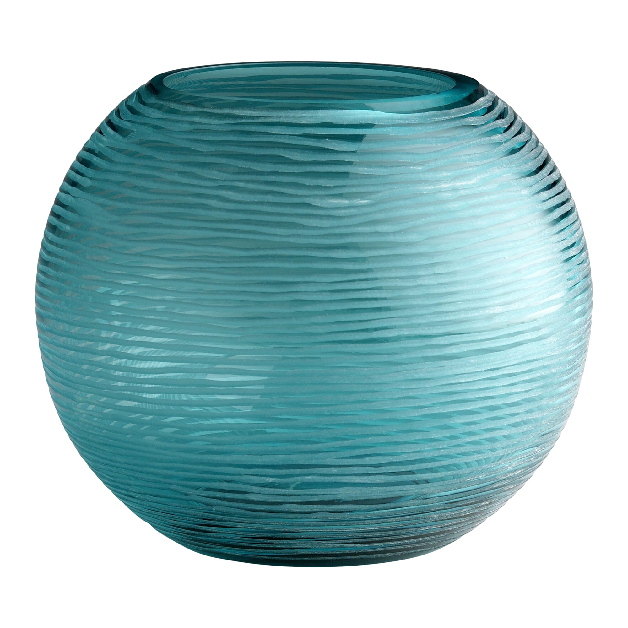 Cyan Design Large Round Libra Vase in Aqua