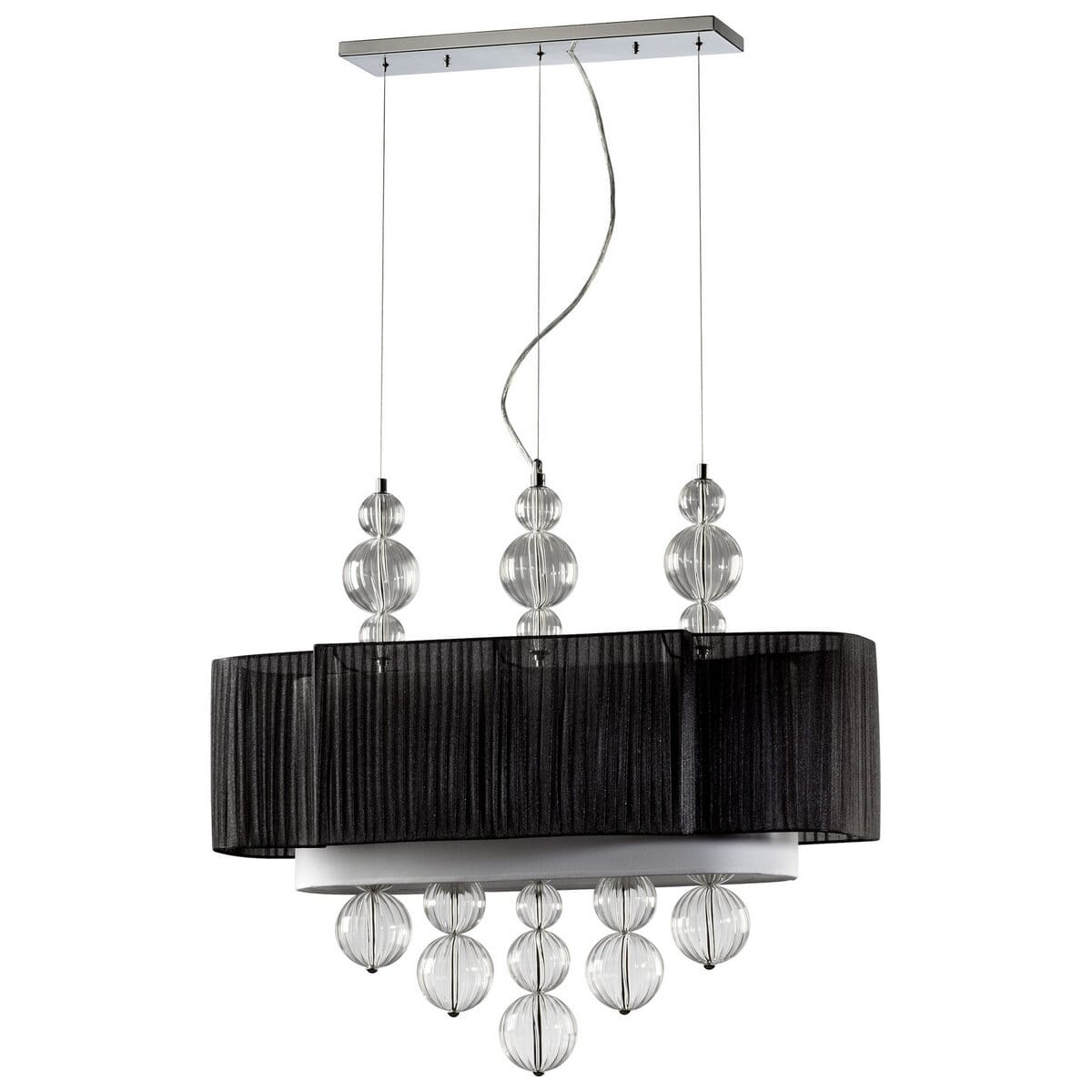 Cyan Design Kravet 33.75" 2-Light Rectangular Pendant in Chrome