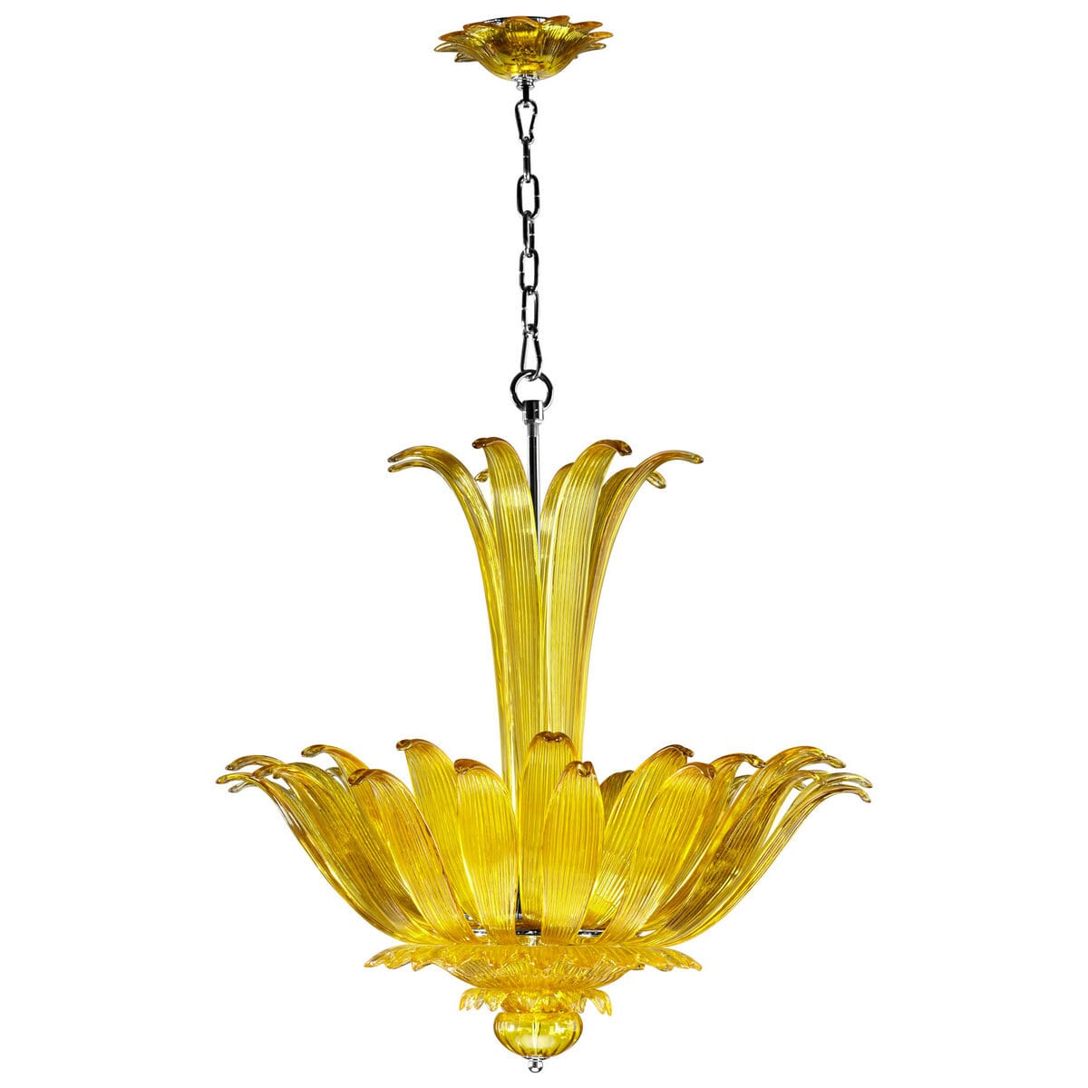 Cyan Design Moritz 26" 4-Light Yellow Glass Pendant in Chrome